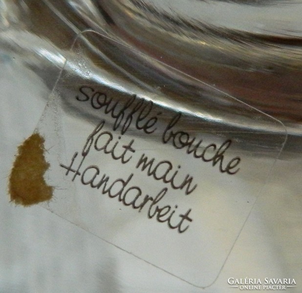 Francia szájjal fújt egyedi  kézimunka üveg asztalközép - hamuzó - hamutál