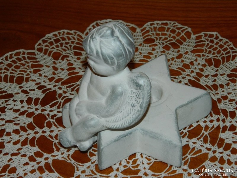 Putto - candle holder - small ceramic sculpture