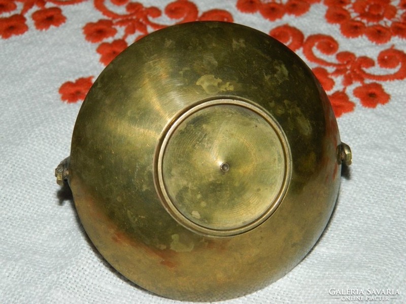 Copper cloissone decorative bowl with lovely floral fire enamel decoration