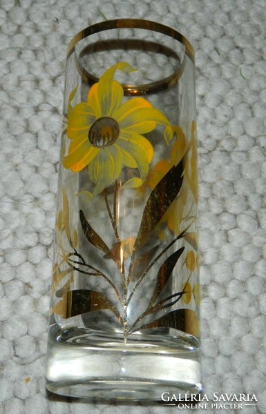 Antique hand painted heavy bieder glass vase