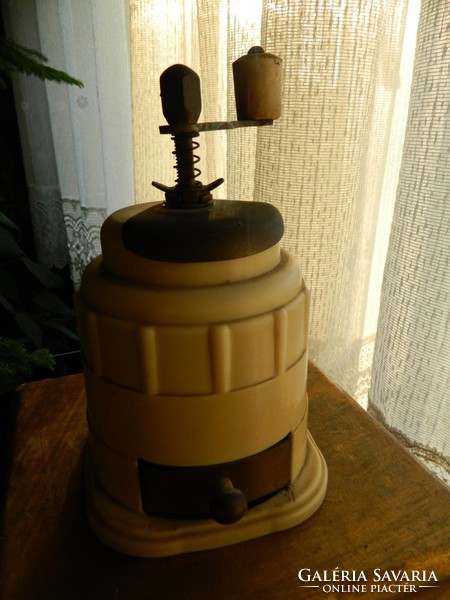 Old working vinyl table grinder with copper drawer