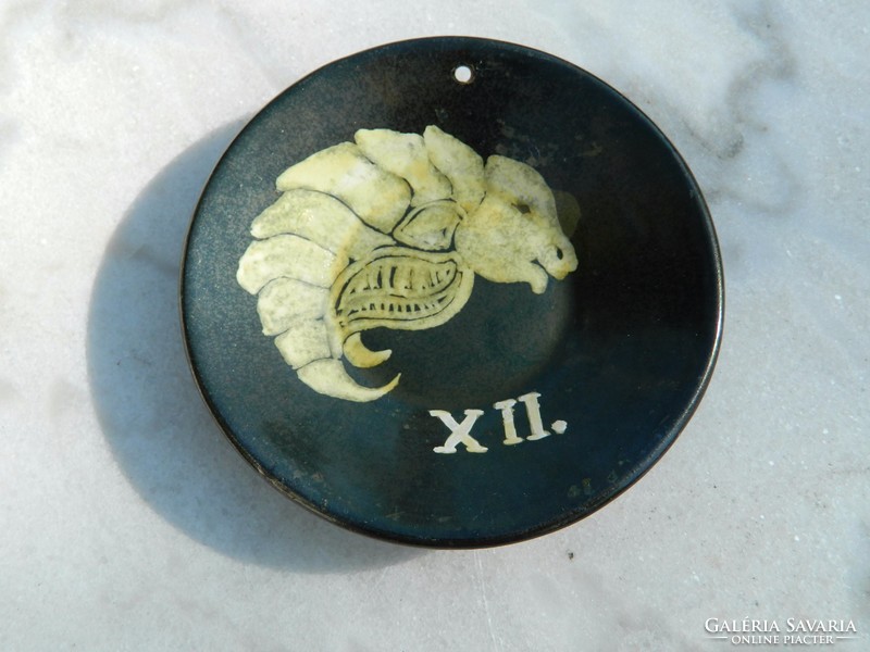 Handmade ceramic wall plate zodiac sign: Capricorn December 22 - January 20