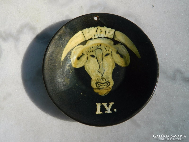 Handmade ceramic wall plate zodiac sign: Taurus April 21 - May 21
