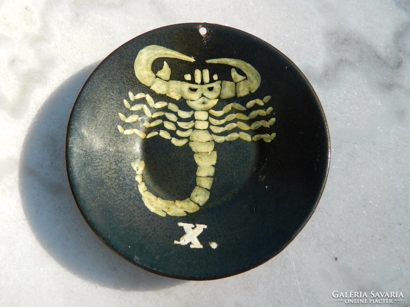 Handmade ceramic wall plate zodiac sign: Scorpio October 23 - November 21