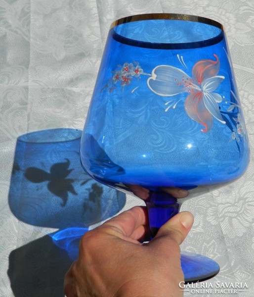 Biedermeier hand-painted pedestal goblet