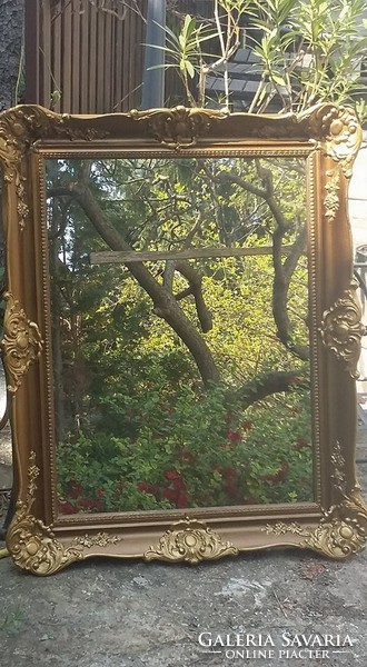 Antique large blonde mirror