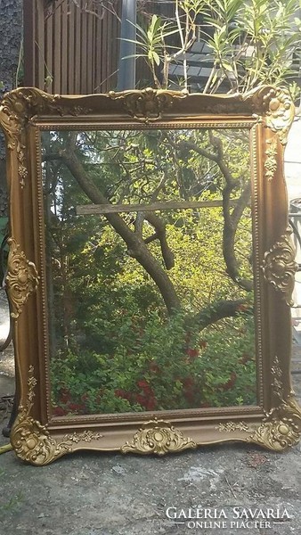 Antique large blonde mirror