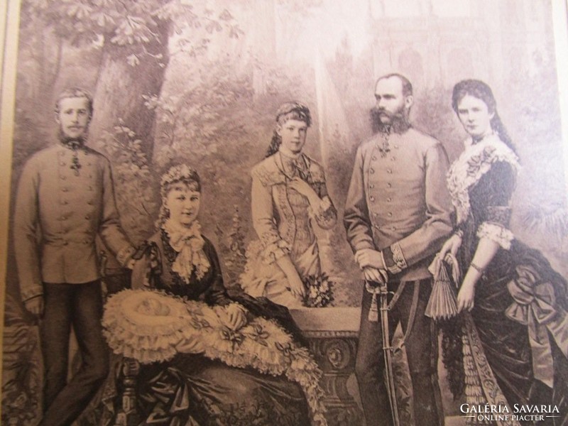 Ferenc József ERZSÉBET KIRÁLYNÉ SZISZI KORONA HERCEG RUDOLF + család eredeti KÉP FÉNYKÉP 1883