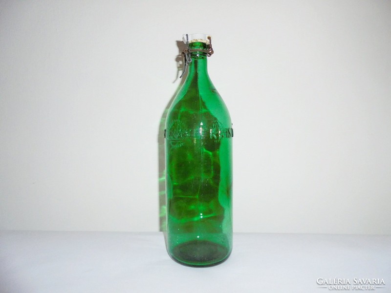 Retro csatos üveg palack - KRISTÁLY - 1.5 liter, 1950-1980-as évekből