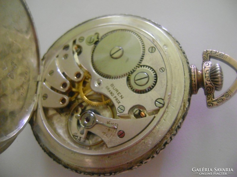 Buren grand prix 800 silver art deco very rare swiss pocket watch cheap.