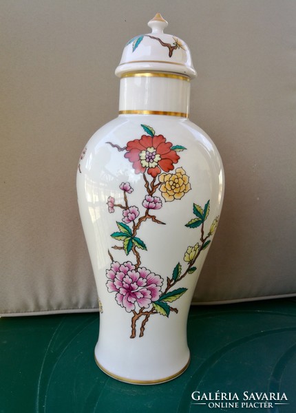 Hollóházi fedeles váza 32 cm es porcelán, most olcsóbb
