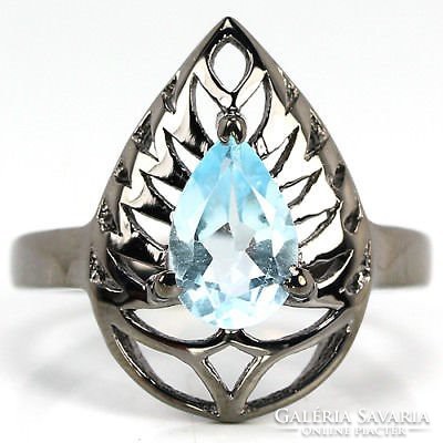 56 Real blue topaz antique 925 silver ring