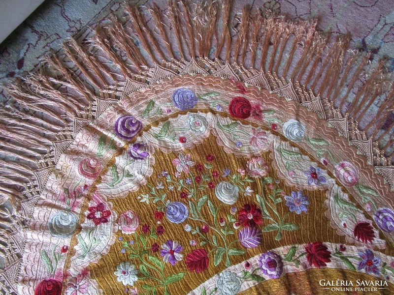 Art Nouveau Matyo piano piano tablecloth silk full embroidered fieldstone 1908 museum flawless