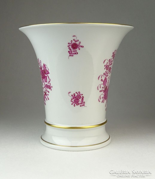 0Q455 Lila indiai kosaras Herendi porcelán váza