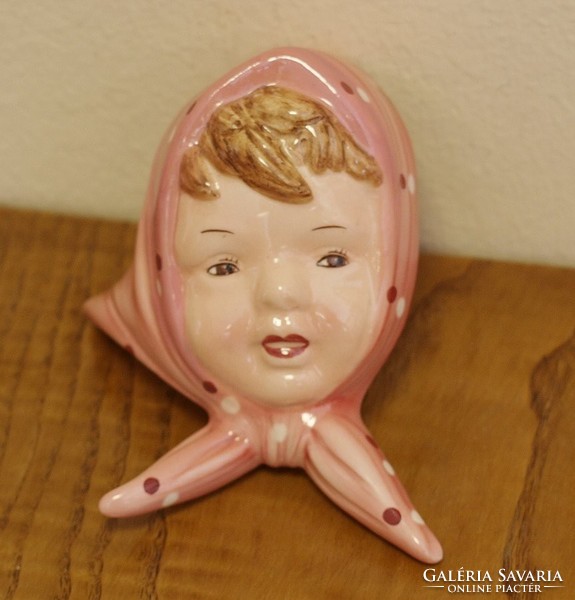 Art deco ceramic girl head