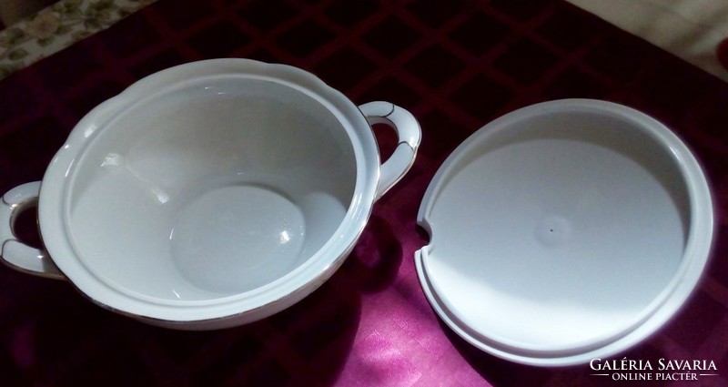 Porcelain soup bowl, beautiful shape, pattern, Bavarian