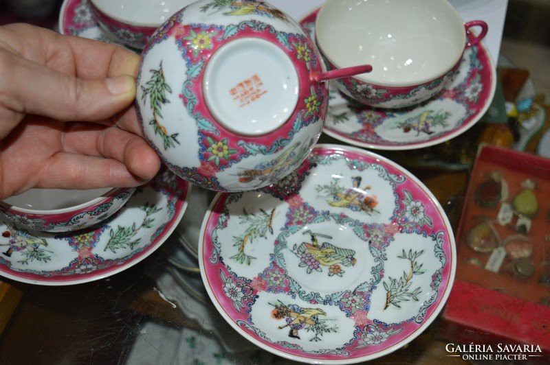 6 darab kínai porcelán teás csésze + alj