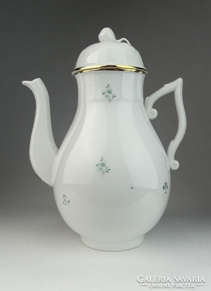 0R336 Régi virágmintás Herendi porcelán teáskanna