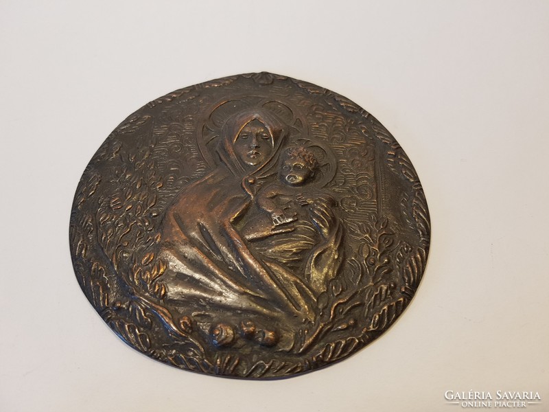Antique Italian souvenir, plaque: madonna del'olivo del barabino