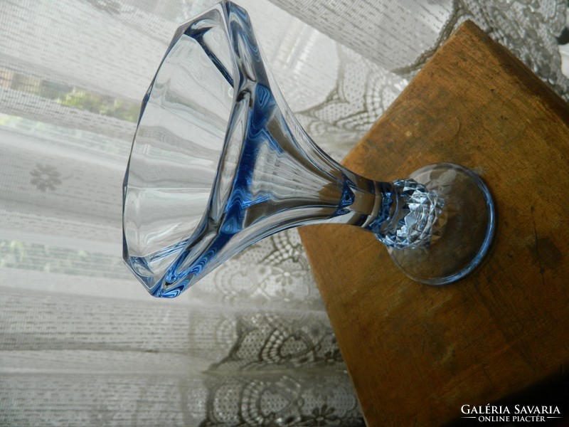 Old sea blue table candle holder - vase -