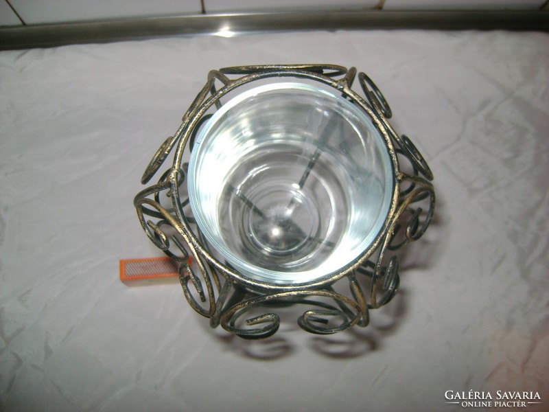 Old metal-glass candle or candle holder