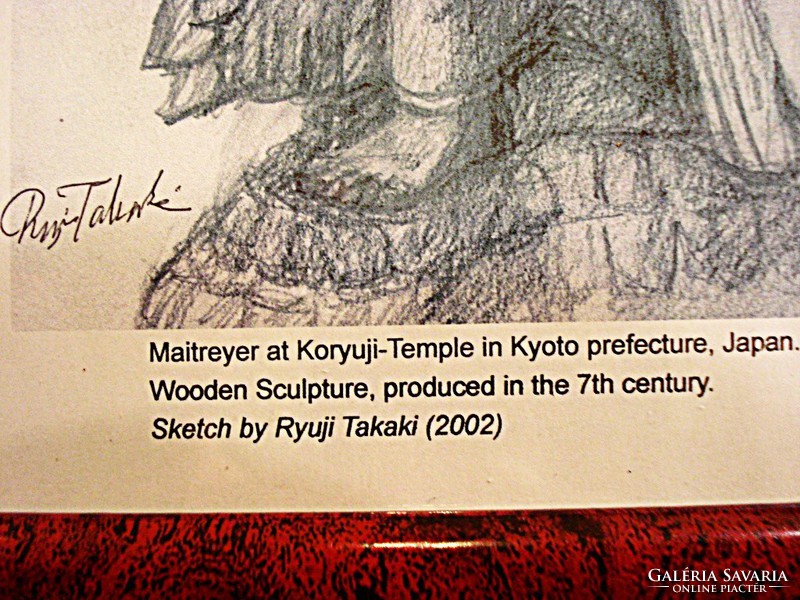 BUDDHA, Ryuji Takaki (japán) ceruzarajzáról készült aláírt litográfia