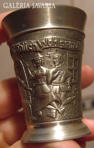 Spectacular, embossed tin cup marked!