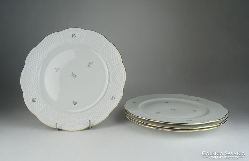 0R357 Virágmintás Herendi porcelán tányér 4 db