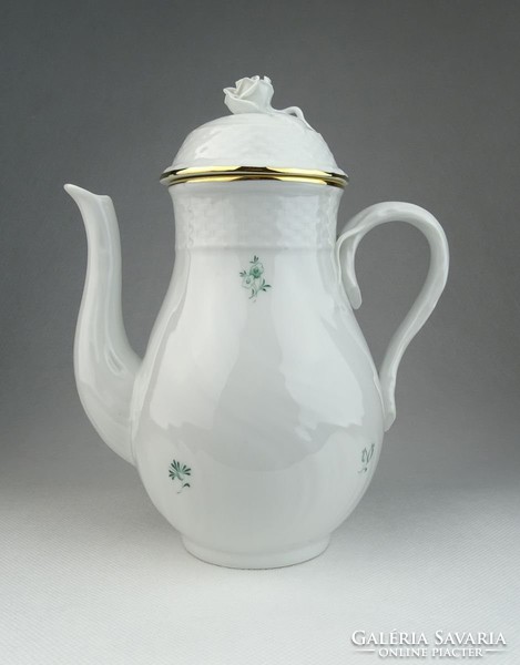 0R338 Régi virágmintás Herendi porcelán teáskanna