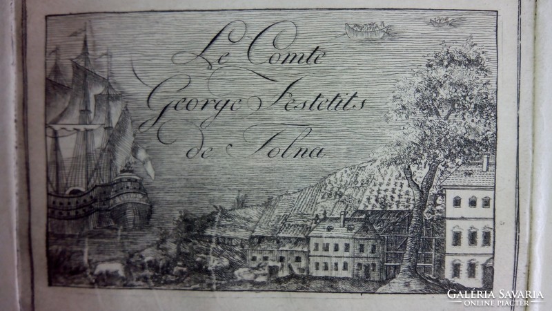 Count George of Festetics in Tolna. Original copper engraved business card of Festetits george (Festetics stamp printer)