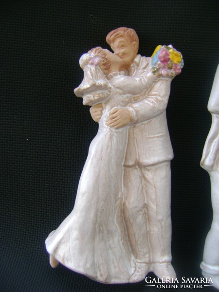 Ritka mázas terrakotta szobor párok, szerelmespár és már az ifjú pár