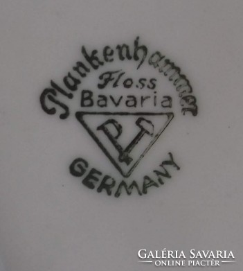 Régi  mázalatti Jelzett sorszámozott Germany  Floss Bavaria manufaktúra kis tálka 