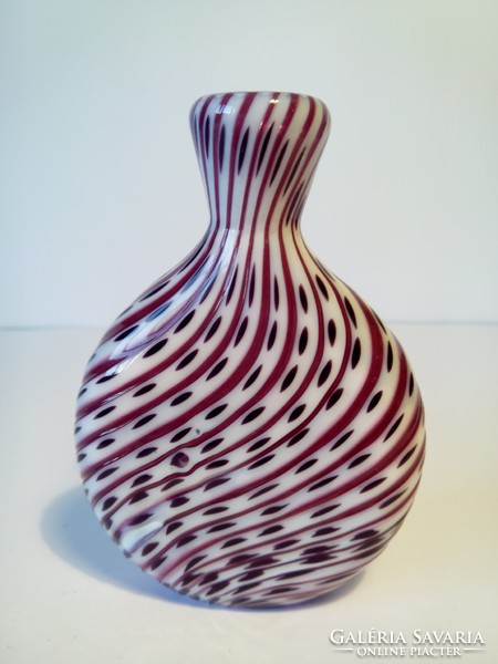 Art glass mini vase or perfume bottle or Czech snuff tobacco holder tobacco holder