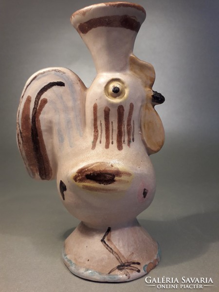 István Gádor - rooster - art deco ceramic sculpture - marked rarity