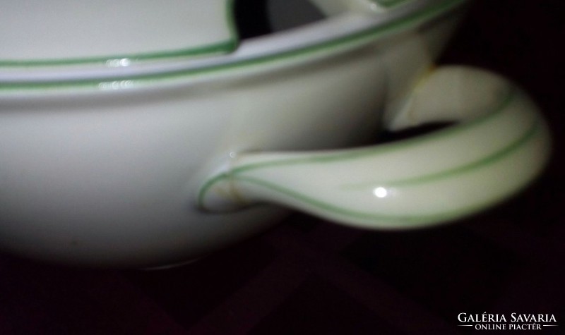 Antik , porcelán fajansz levesestál, Tielsch-Altwasser gyártmány