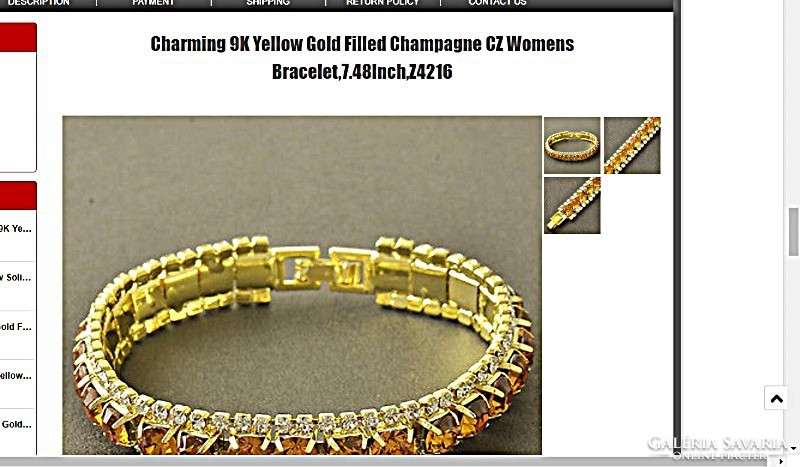9K Gold Filled karkötő, pezsgősárga és fehér CZ kristályokkal