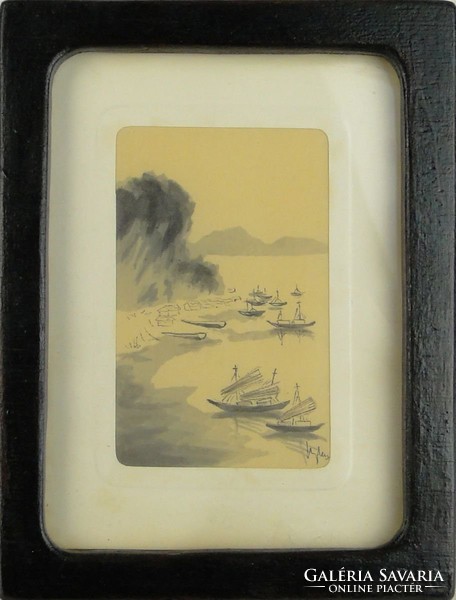 0R120 Ismeretlen festő : Vietnami kikötő