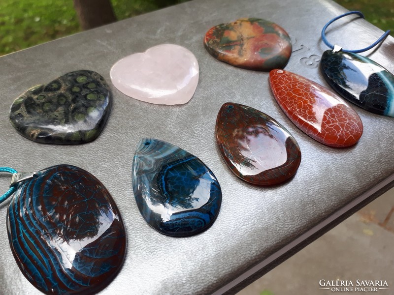 Unique polished agate pendants