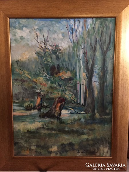 Tájkép, kortárs, eredeti olaj festmény Szentendréről, Mezei Sándortól, original oil painting