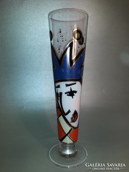 Tatjana Krizmanic design művész üveg váza vagy pohár jelzett