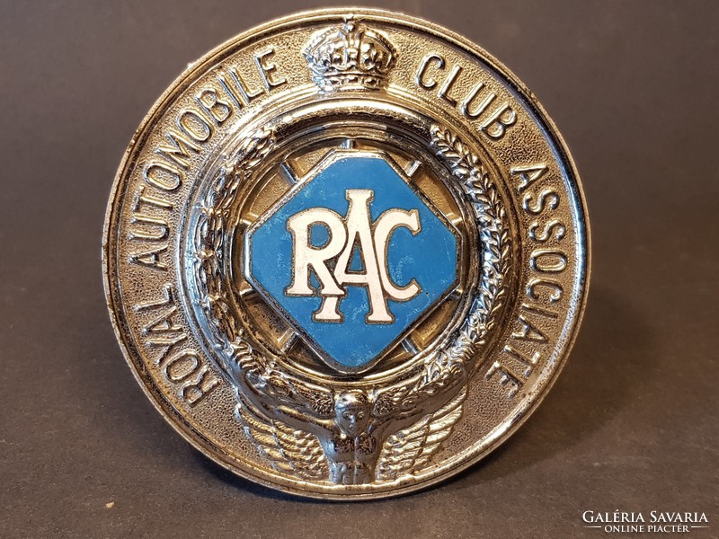 Ritka RAC Royal Automobil Club hűtőrács plakett, veterán zománcos jelvény