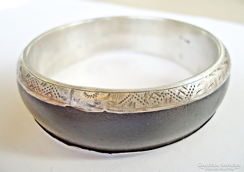 Antique silver mourning jewelry, bracelet