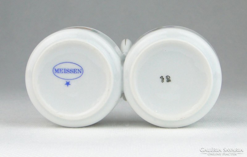 0R211 Régi Meisseni virágmintás porcelán sótartó