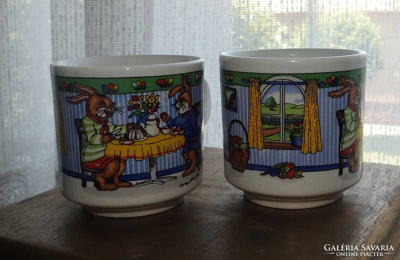 Götz - pair of Easter mugs - Götz mugs with a fairy tale pattern