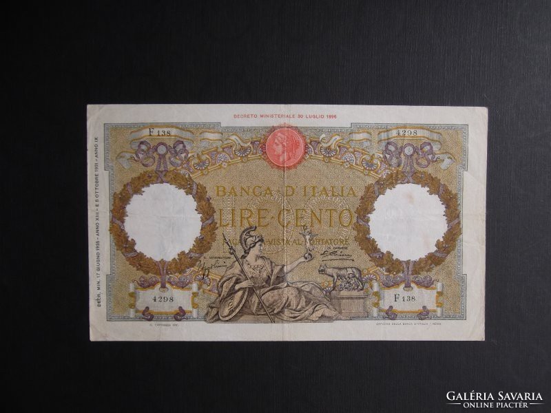 Olaszország - 100 lire 1935 június 17.
