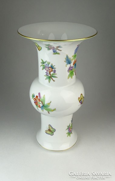 0Q432 Viktória mintás Herendi porcelán váza 35 cm