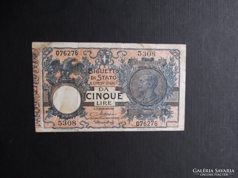 Olaszország - 5 lire 1904 (1923)
