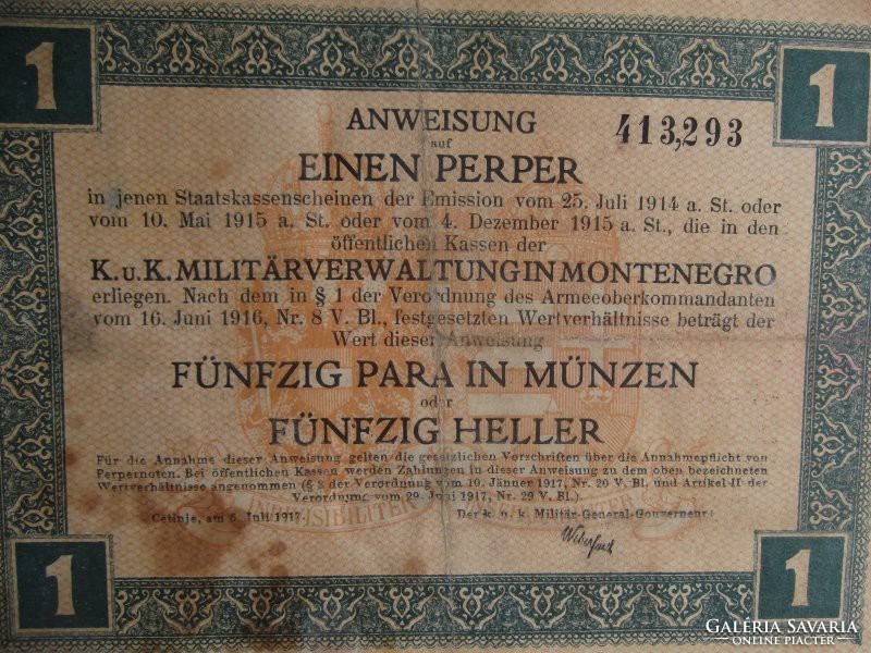 Montenegro - 1 perper 1917