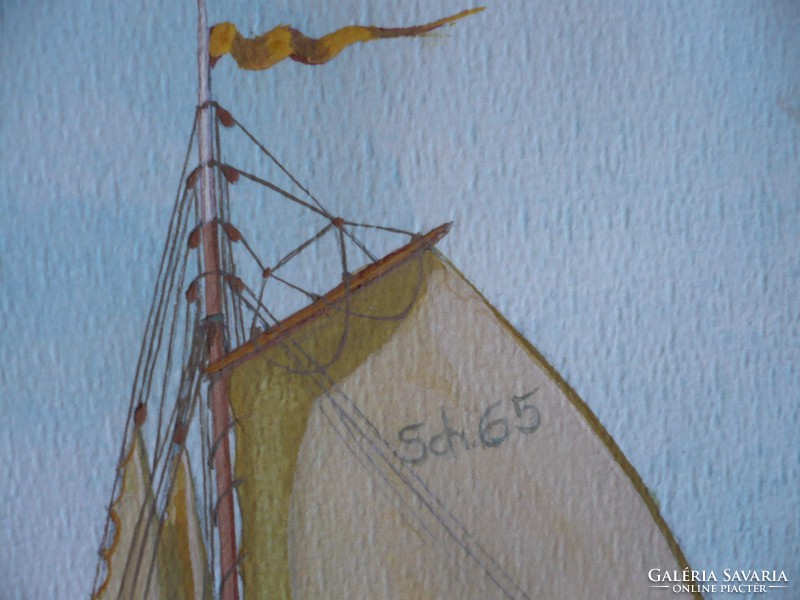 Yvette Mannee holland festő Hajók és kikötők sorozat/1.