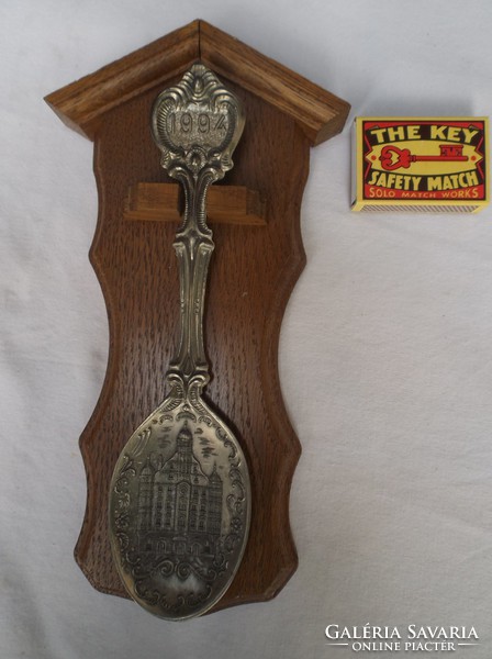 Spoon - 1994 - year - 23 x 12 cm - pewter - hardwood holder - German - perfect